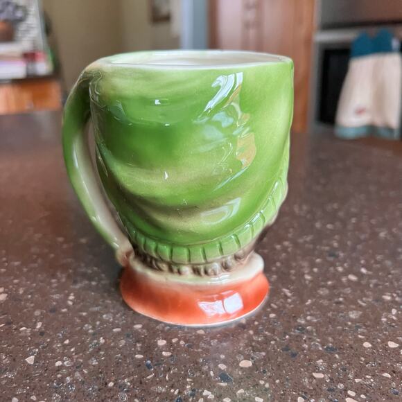 Vintage Green Toby Mug Pirate With Eye Patch Rare Glazed Hand Painted - Picture 9 of 10